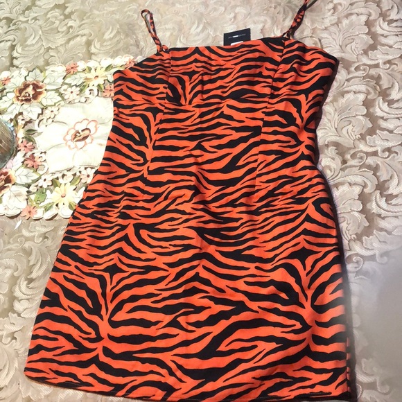 orange zebra dress